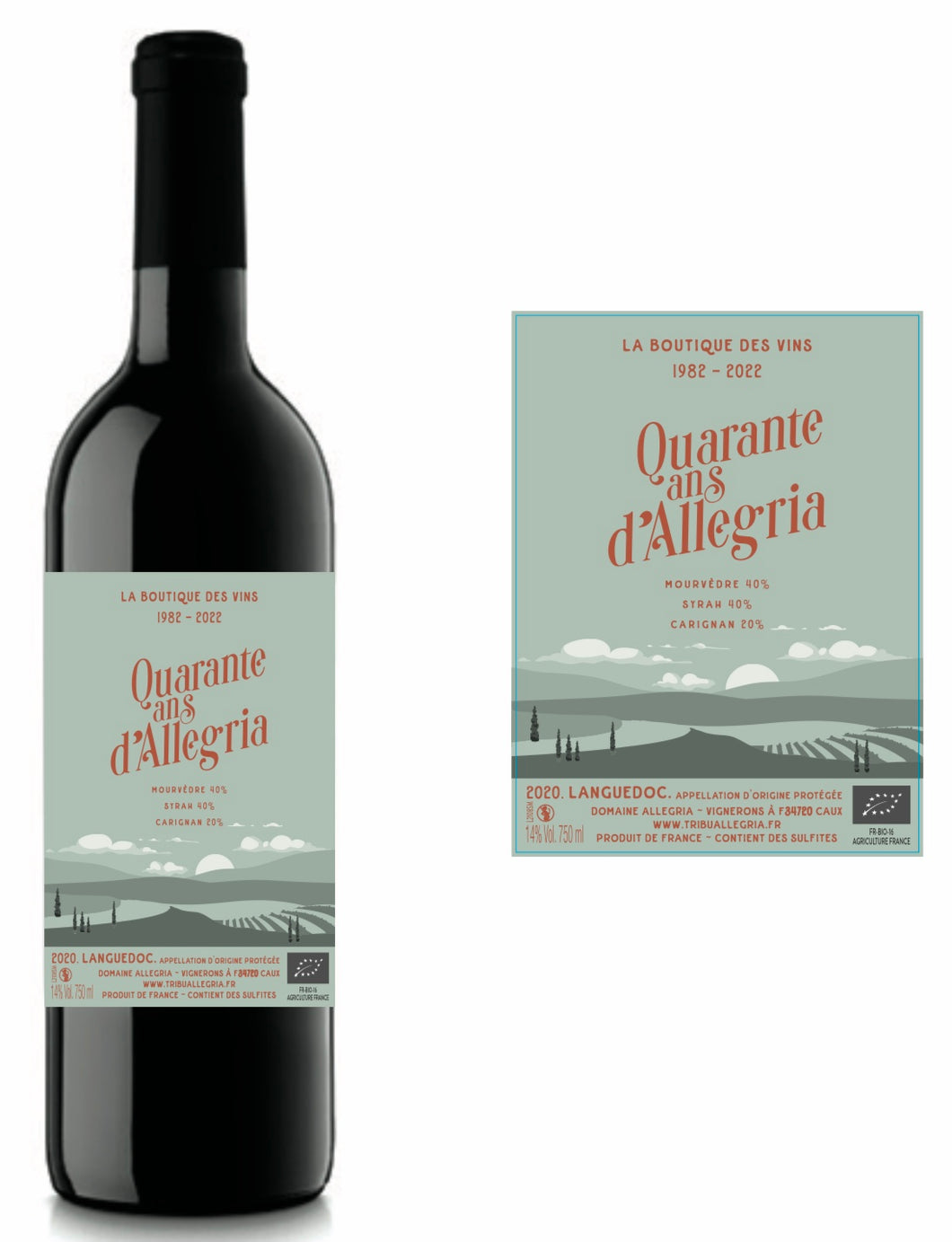 Quarante ans d’ Allégria - Languedoc - 2020- Cuvée des 40 ans la Boutique des vins