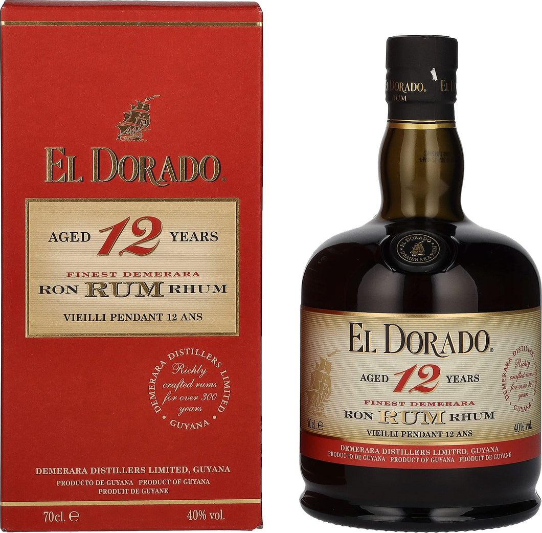 Rhum El Dorado - ambré 12 ans - Demerara distillerie