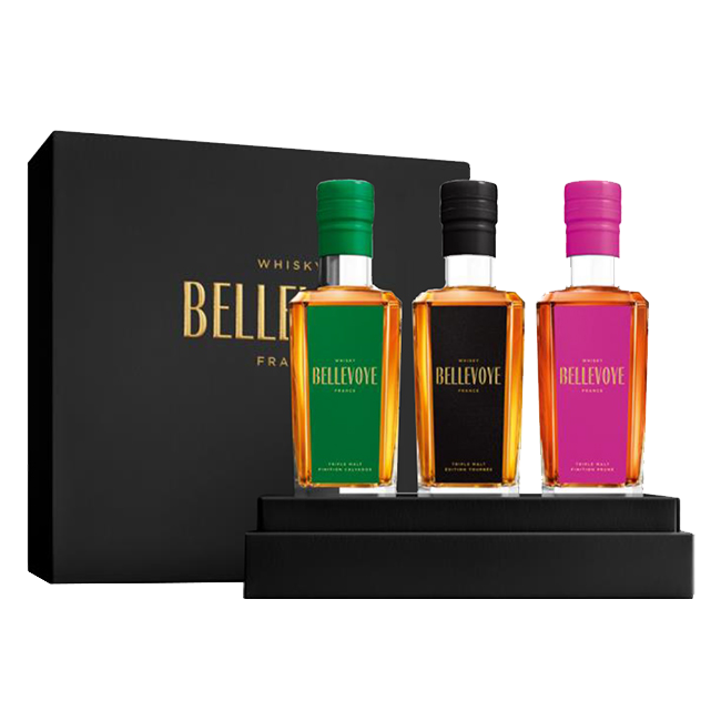 Bellevoye - Coffret Tricolore (Vert. Noir. Prune) - Whisky Français - Blended Malt - 43°