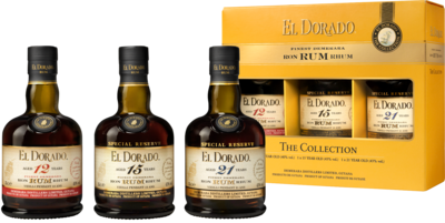 Assortiment rum El Dorado 3x 35 cl (12ans, 15ans, 21ans)